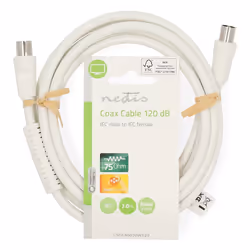 Nedis CSGL40020WT20 câble coaxial 2 m IEC Blanc