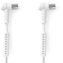 Nedis Coaxkabel | IEC (Coax) Male | IEC (Coax) Female | Vernikkeld | 120 dB | 75 Ohm | Viervoudig Afgeschermd | 3.00 m | Rond | PVC | Wit | Label câble coaxial 3 m BNC Blanc