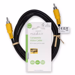 Nedis CVGL24100BK20 câble video composite 2 m RCA Noir