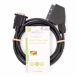 Nedis CVGL31550BK20 Câble SCART 2 m SCART (21-pin) VGA (D-Sub) Noir