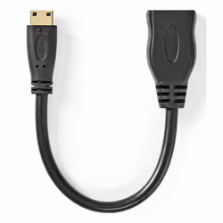 Nedis CVGB34590BK02, 0,2 m, HDMI Type A (Standard), HDMI Type C (Mini), Noir