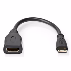 Nedis CVGB34590BK02 câble HDMI 0,2 m HDMI Type A (Standard) HDMI Type C (Mini) Noir
