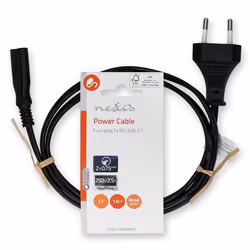 Nedis CEGL11040WT50 câble électrique Noir 2 m CEE7/16 IEC 320