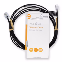 Nedis TCGL90200BK20 câble de téléphone 2 m Noir