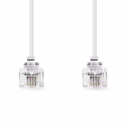Câble Telecom - NEDIS - TCGL90200WT100 - RJ11 Mâle - 10.0 m - Câble plat plaqué or
