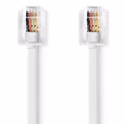 Nedis TCGL90200WT20, 2 m, RJ-11, RJ-11, Blanc, Mâle, Mâle