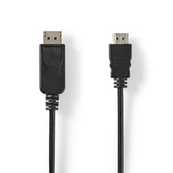 Nedis CCGL37101BK20 câble vidéo et adaptateur 2 m DisplayPort HDMI Noir