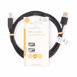 Nedis CCGL60101BK20 câble USB USB 2.0 2 m USB A USB B Noir