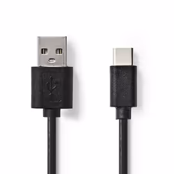 Nedis CCGL60601BK10, 1 m, USB A, USB C, USB 2.0, 480 Mbit/s, Noir