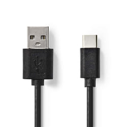 Nedis CCGL60601BK10 câble USB 1 m USB 2.0 USB A USB C Noir