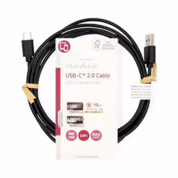 Nedis CCGL60601BK20 câble USB 2 m USB 2.0 USB A USB C Noir