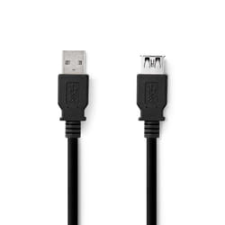 Nedis CCGL61010BK20 câble USB USB 3.2 Gen 1 (3.1 Gen 1) 2 m USB A Noir
