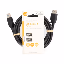 Nedis CCGL61010BK20 câble USB USB 3.2 Gen 1 (3.1 Gen 1) 2 m USB A Noir
