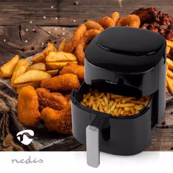 Nedis KAAF160BK friteuse Unique 4,2 L Autonome 1300 W Friteuse d’air chaud Noir