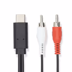 Nedis CCGL64240BK10, 2 x RCA, Mâle, USB Type-C, Mâle, 1 m, Noir