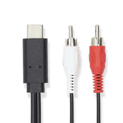 Nedis CCGL64240BK10 câble audio 1 m 2 x RCA USB Type-C Noir