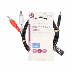 Nedis CCGL64240BK10 câble audio 1 m 2 x RCA USB Type-C Noir
