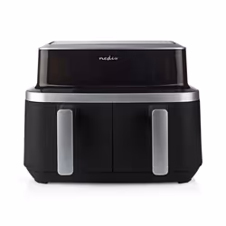 Nedis KAAF320BK friteuse Double 4,2 L Autonome 2600 W Friteuse d’air chaud Noir