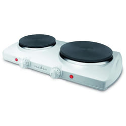 Plaque Chauffante Électrique 2300W pour 2 Foyer Antisurchauffe Nedis Blanc