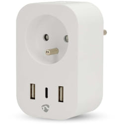 Nedis - prise intelligente smartlife wi-fi IP21 wattmètre 3680 w france type e (cee 7/6) 1X usb-c 2X usb 0 - 55 °c