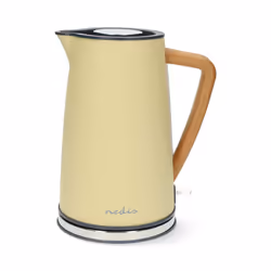 Nedis KAWK510EYW, 1,7 L, 2200 W, Jaune, Acier, Indicateur de niveau d'eau, Sans fil