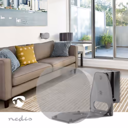 Nedis SPMT5900BK support de haut-parleurs Mur Acrylonitrile-Butadiène-Styrène (ABS), Métal Noir