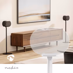 Nedis SPMT5950WT support de haut-parleurs Sol Acrylonitrile-Butadiène-Styrène (ABS), Métal Blanc