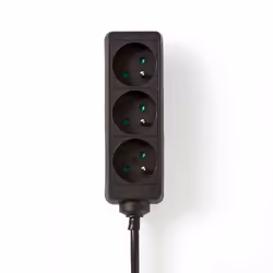 Rallonge Multiprise 3 Voies 3680W 16A Broche Terre 5m Type E France Nedis Noir