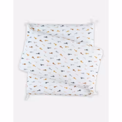 Tour de lit respirant imprimé girafes en mousseline BIO - NOUKIES - 180 x 33 cm - Blanc - Bébé - Coton bio