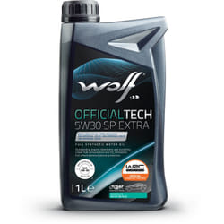 Wolf - Huile moteur officialtech 5W30 sp extra - Bidon de 1 litre - 1049358 - Ce produit de marque est neuf.
