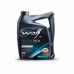 WOLF OFFICIALTECH 0W-20 C5 P Bidon de 5 litres d'huile moteur Huile ACEA C5 à faible teneur en cendres sulfatées, soufre et p ...