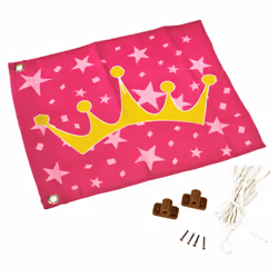 AXI Drapeau - princess, Drapeau pour enfants, Tissu, Rose, Jaune
