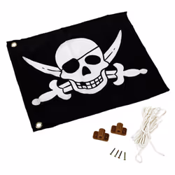 AXI Drapeau Pirate, Drapeau pour enfants, Tissu, Noir, Blanc