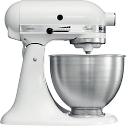 KitchenAid 5K45SS Robot mixer 275 W Acier inoxydable, Blanc