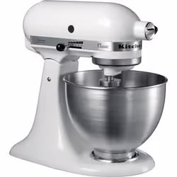 KitchenAid 5K45SS Robot mixer 275 W Acier inoxydable, Blanc