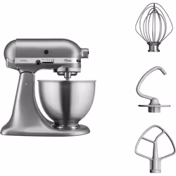 KitchenAid 5K45SSESL, Robot mixer, Argent, Acier inoxydable, Batteur, Pétrisseur, Mélange, Mélange, 1,15 m, 4,3 L, 220 tr/min