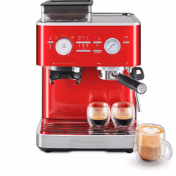 KitchenAid 5KES6551ECA, Machine à expresso, 2,5 L, Café en grains, Broyeur intégré, Rouge, Acier inoxydable