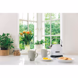 KitchenAid 5KEK1222EWH bouilloire 1,25 L 2200 W Noir, Acier inoxydable, Blanc - Vue supplémentaire 2