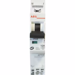 Caractéristiques du disjoncteur à connexion automatique PH/N 4,5KA 10A Type AC - AEG : Modèle : disjoncteur à connexion autom ...