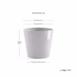 Ecopots Amsterdam Blanc Plastique 1 pièce(s)