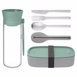 BergHOFF Leo 3950255, Ensemble boîte repas, Adolescence, Gris, Couleur menthe, Transparent, Polybutylene terephthalate (PBT), ...