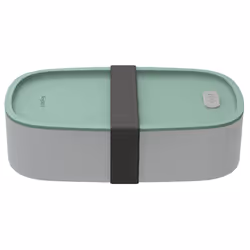 BergHOFF Leo 3950255 gamelle Ensemble boîte repas Polybutylene terephthalate (PBT), Polypropylène (PP), Silicone, Acier inoxydable Gris, Couleur menthe, Transparent