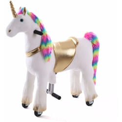 Licorne Cheval d’équitation à Roues - Petit - 3 à 6 ans - Jouet à Bascule - Arc-en-ciel