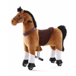 Cheval d’équitation à Roues - Petit - 3 à 6 ans - Jouet à Bascule - Brun