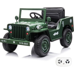 Voiture à Batterie de l'armée Willys - 12V Batterie - 1 à 6 ans - Vert