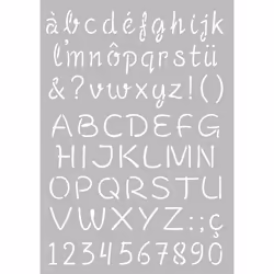 Pochoir Alphabet - Non spécifié - 21 x 297 cm - Plastique - Mixte - Gris