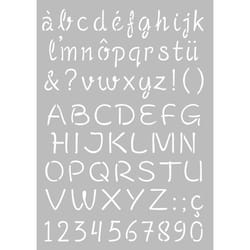 Pochoir Alphabet - Non spécifié - 21 x 297 cm - Plastique - Mixte - Gris