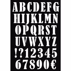 Pochoir A3 Alphabet Chif Signe