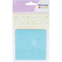 Set de Pochoirs - Artemio - 12 Pochoirs - 9x9 cm - Plastique rigide - Pour enfants
