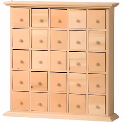 Armoire - ARTEMIO - Meuble 25 Tiroirs en Bois - Calendrier de lAvent Réutilisable